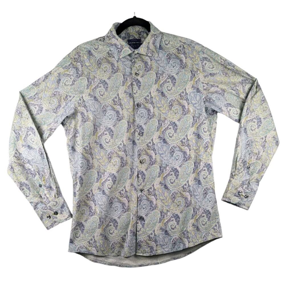 Kolte Paisley Dress Shirt Mens Medium 15.5‎ Button Down Long Sleeve Stretch